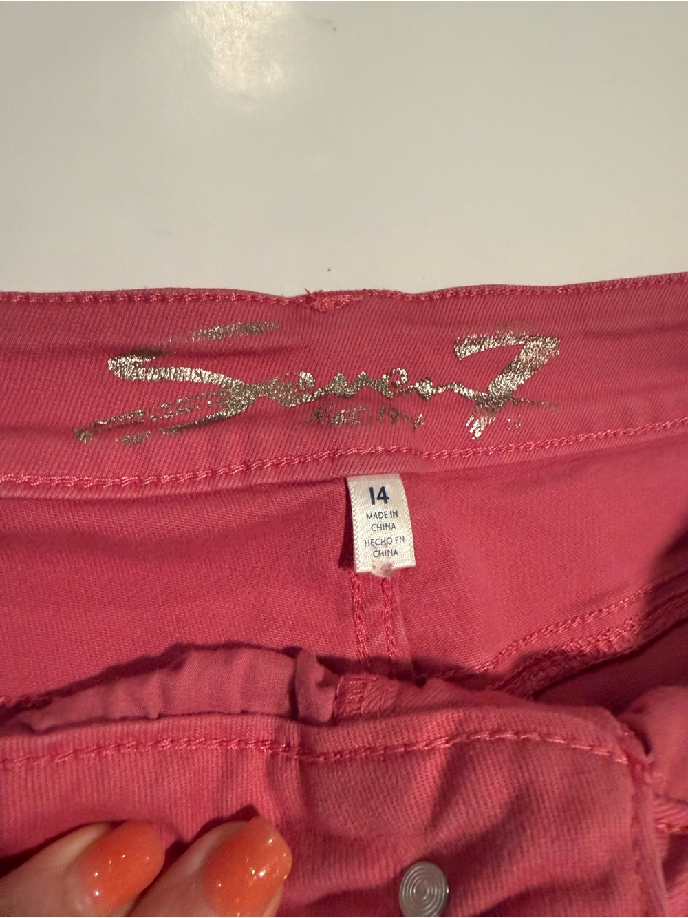 Seven7 Raspberry Stretch Denim Cutoff Shorts - Picture 3 of 8